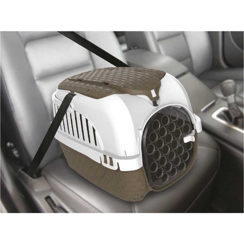 Load image into Gallery viewer, Bama pet transportbox 52x33x34 cm taupe wit