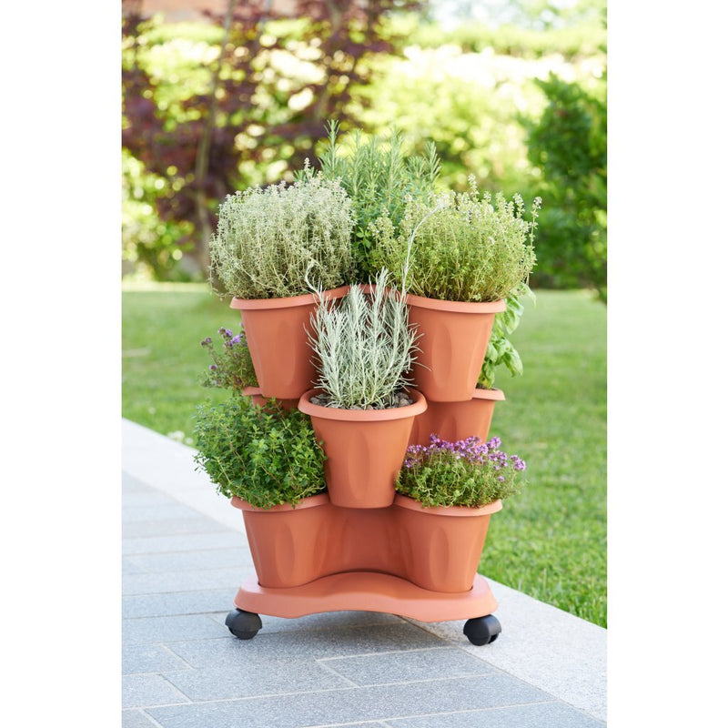 Load image into Gallery viewer, Bama trifoglio plantenbak met wieltjes 40x51 cm terracotta