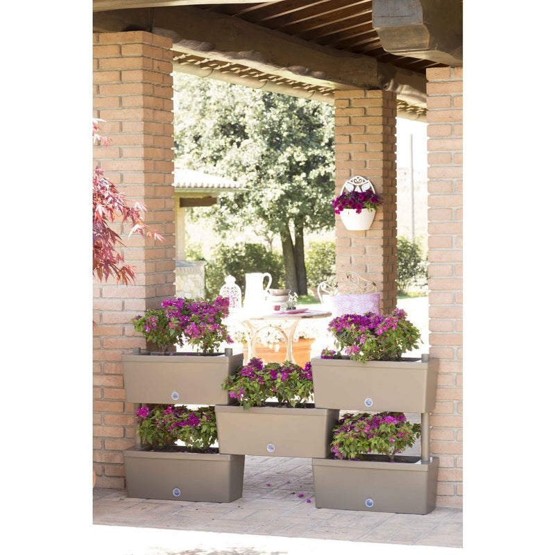 Laden Sie das Bild in Galerie -Viewer, Bama brick koppelbare plantenbakken 75l 59x23x27 cm 5 stuks taupe