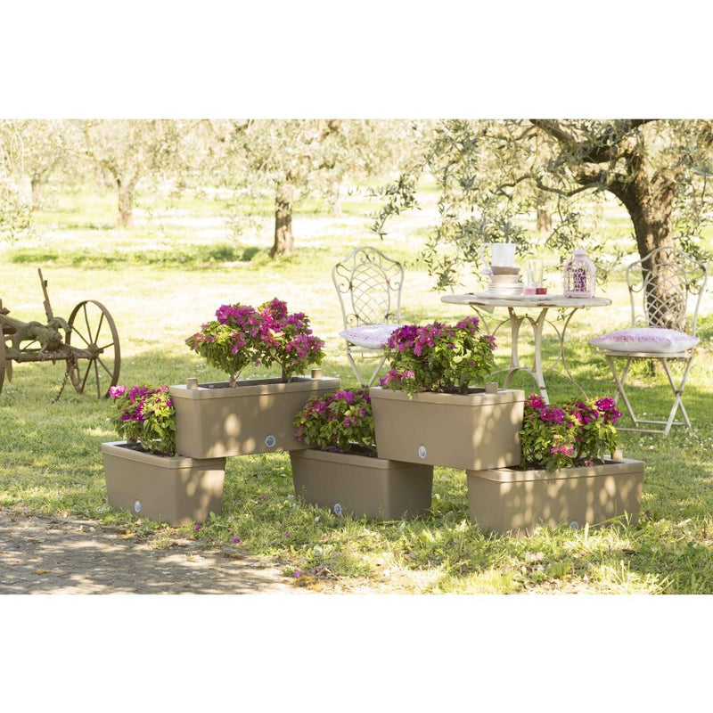 Laden Sie das Bild in Galerie -Viewer, Bama brick koppelbare plantenbakken 75l 59x23x27 cm 5 stuks taupe