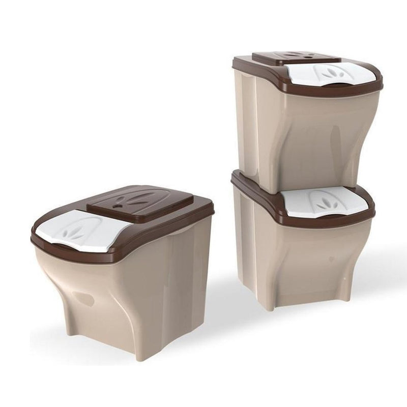 Load image into Gallery viewer, Bama pet voedeselcontainer 3x20l taupe beige