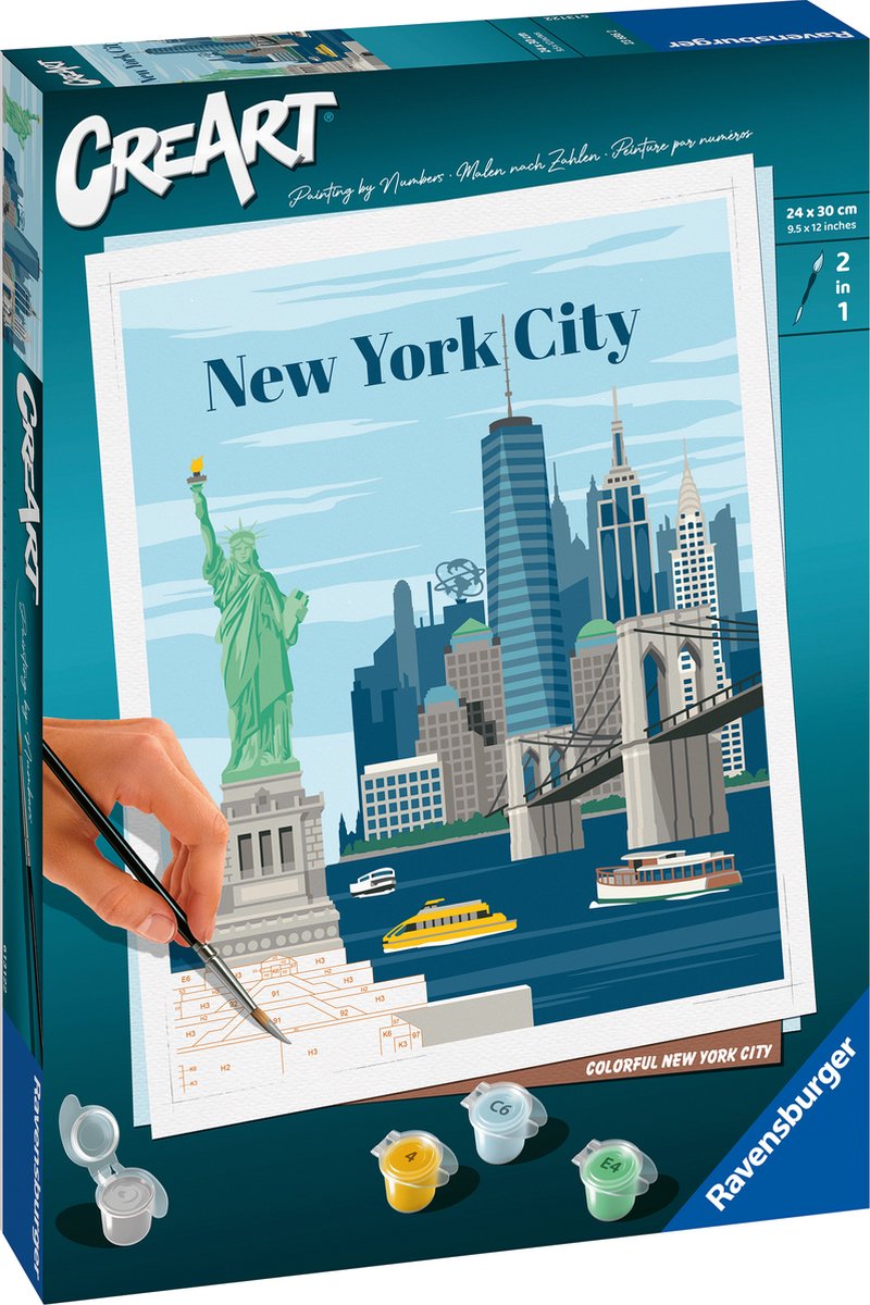 Afbeelding laden in galerijviewer, Ravensburger creart schilderen op nummer - kleurrijk new york