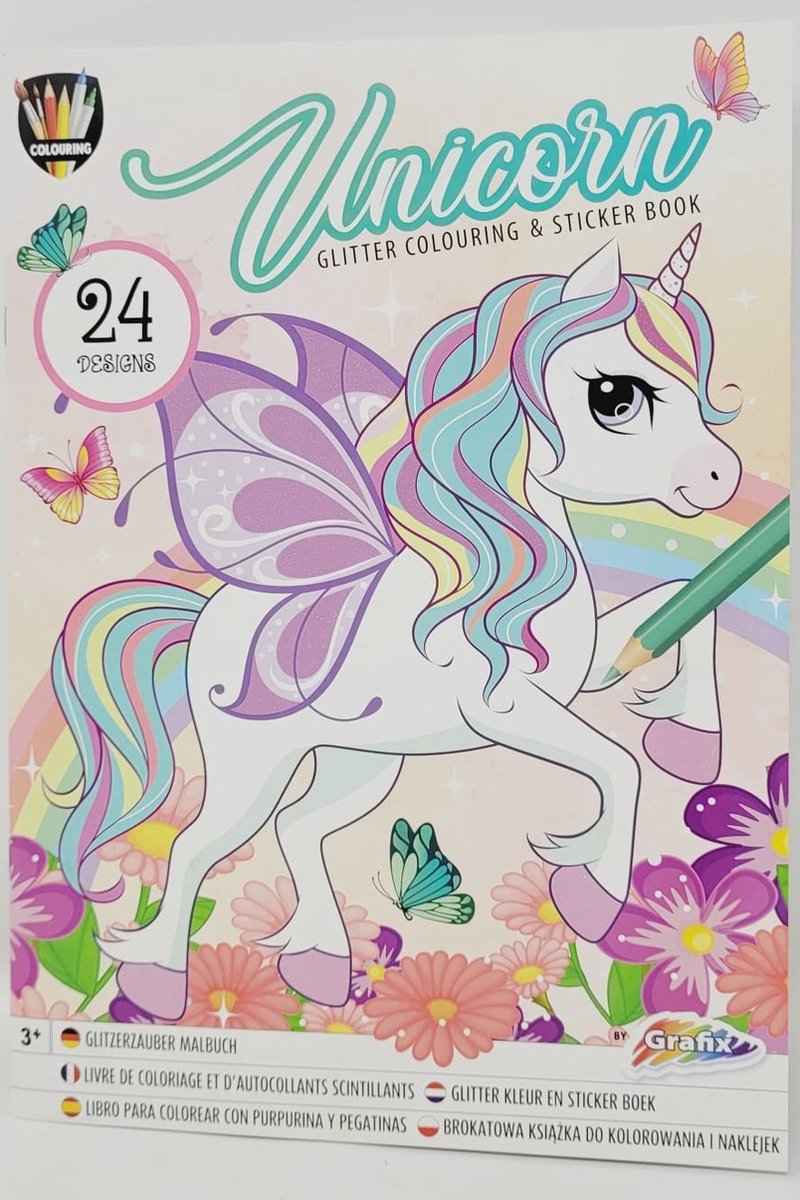 Afbeelding laden in galerijviewer, Grafix a4 glitter kleur- en sticker boek