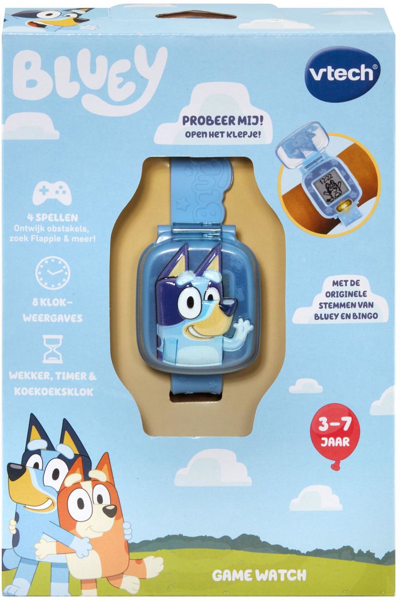 Chargez l'image dans la visionneuse de la galerie, Vtech bluey learning watch - orginele stemmen van bluey bingo - educatief speelgoed - speel spelletjes - leer klokkijken - vanaf 3 tot 7 jaar