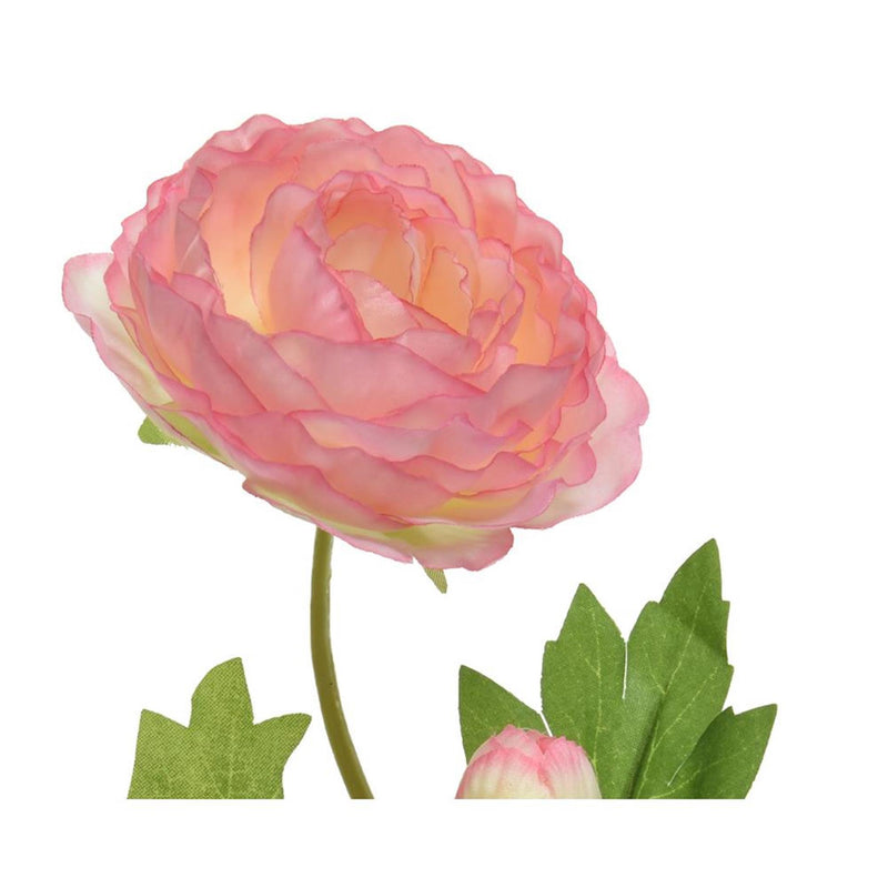 Laden Sie das Bild in Galerie -Viewer, Decoris kunstbloem ranonkel blooem met knopje polyester 8x10x57cm zacht roze