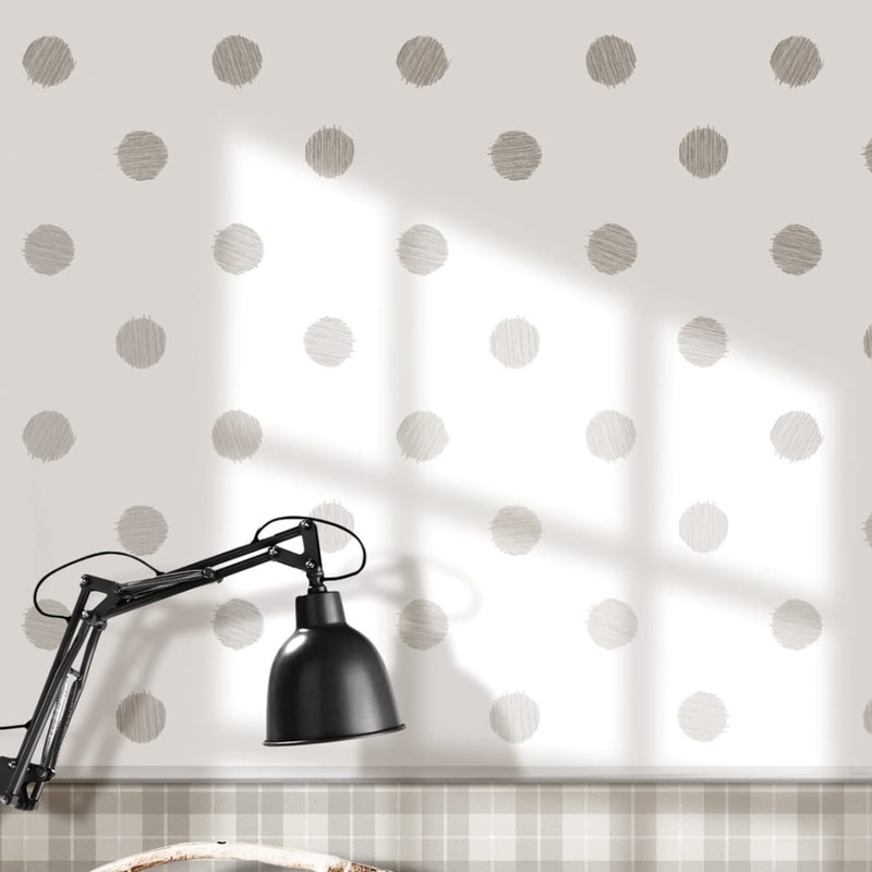 Load image into Gallery viewer, Noordwand behang urban friends coffee dots wit en grijs