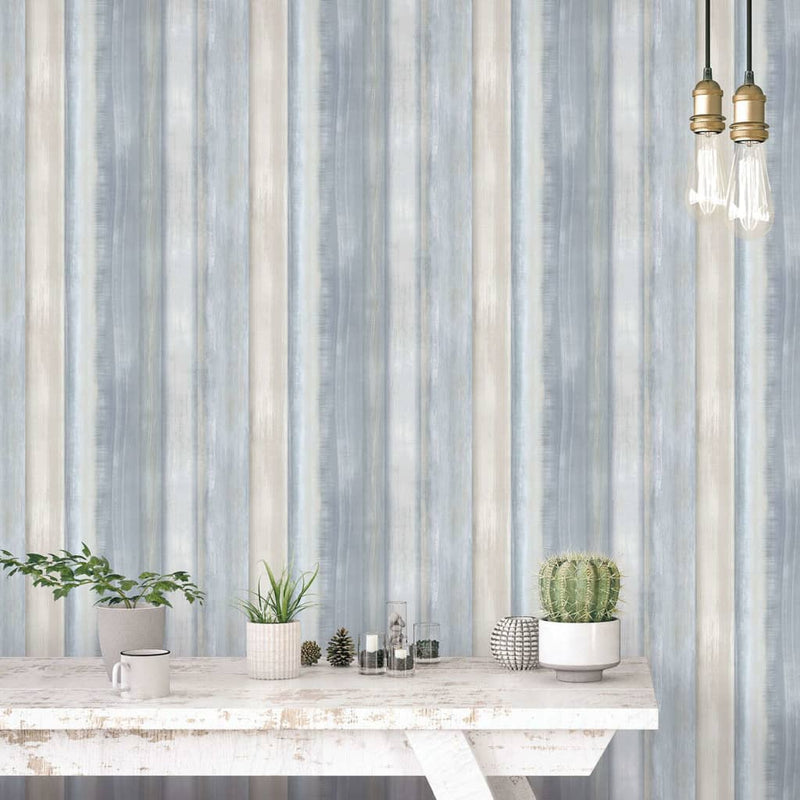 Load image into Gallery viewer, Noordwand evergreen behang gradient stripes blauw