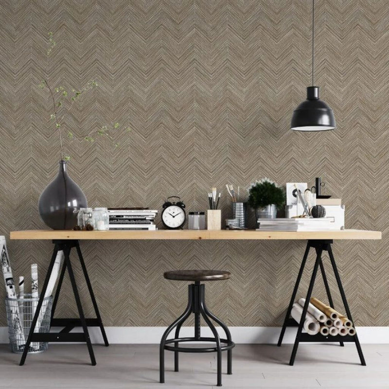 Load image into Gallery viewer, Noordwand behang topchic herringbone bruin