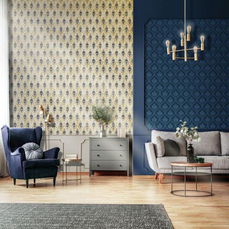 Load image into Gallery viewer, Noordwand Noordwand Behang Topchic Ornaments marineblauw