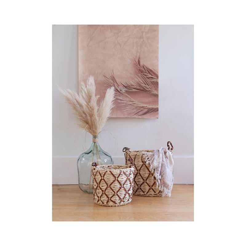 Afbeelding laden in galerijviewer, Decoris wanddoek met ophangogen 90x120cm fotoprint met palmblad 2 stuks