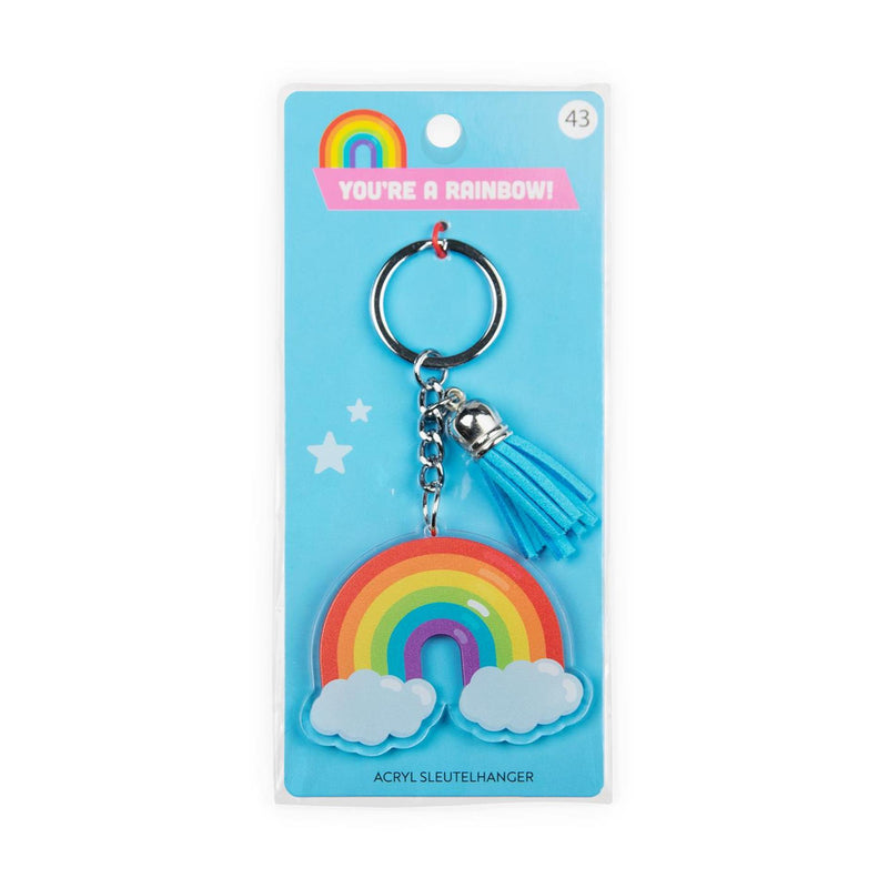 Cargue la imagen en el visor de la galería, Paperdreams sleutelhanger- regenboog acryl 6,5x13,5cm
