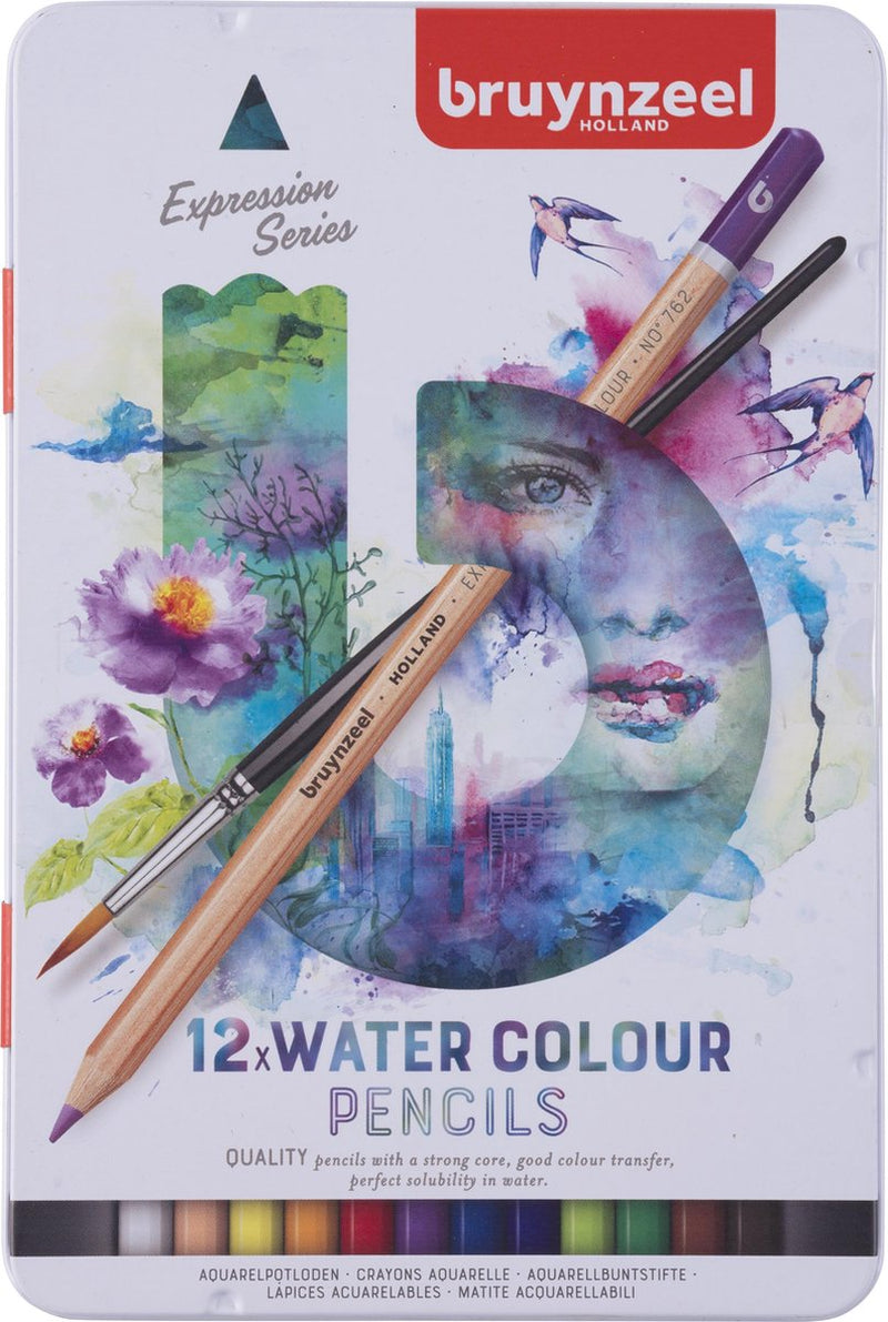Afbeelding laden in galerijviewer, Bruynzeel expression aquarelpotloden blik 12