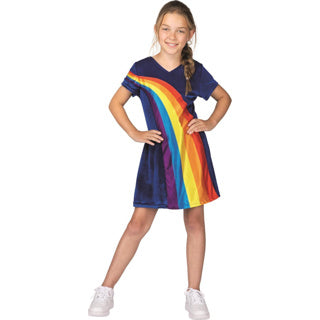 Afbeelding laden in galerijviewer, Studio 100 k3 verkleedjurk - regenboog blauw, 9-11 jaar