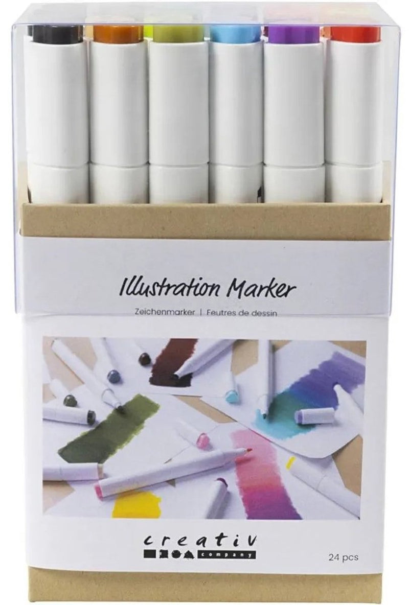 Afbeelding laden in galerijviewer, Creativ company tekenstift lijndikte 1+8mm pastelkleuren - 24st.