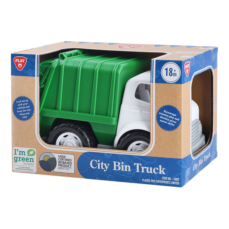 Load image into Gallery viewer, Playgo biobased vuilniswagen groen - 28cm