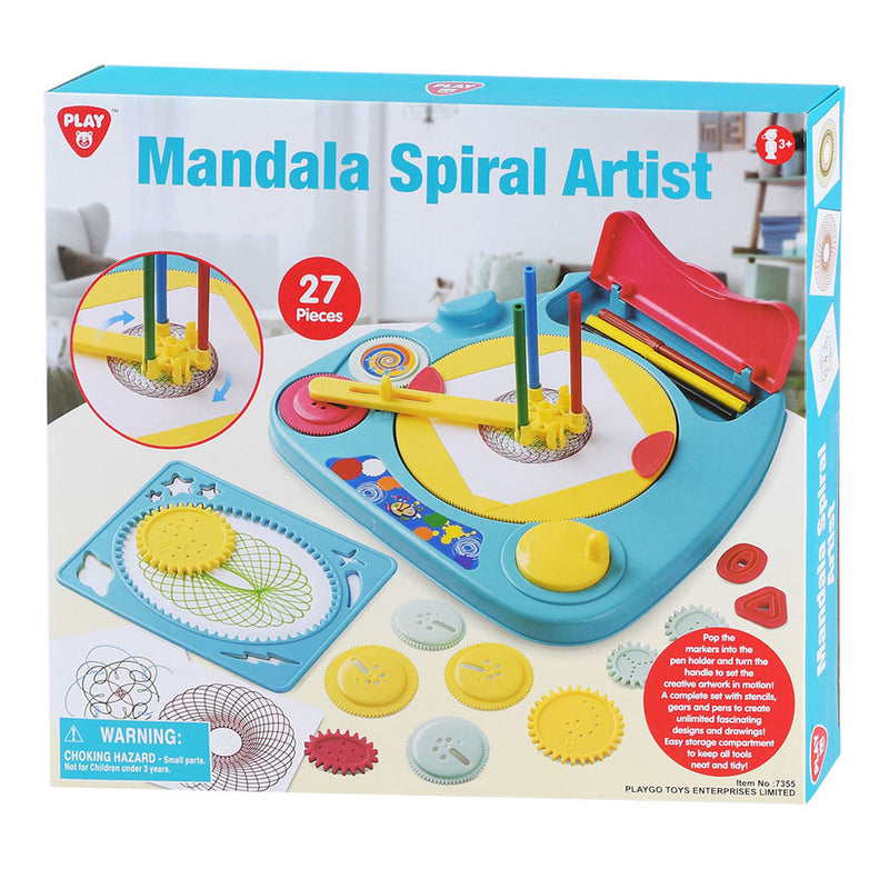 Load image into Gallery viewer, Playgo mandala spirograaf en sjablonen tekenset - 27dlg.