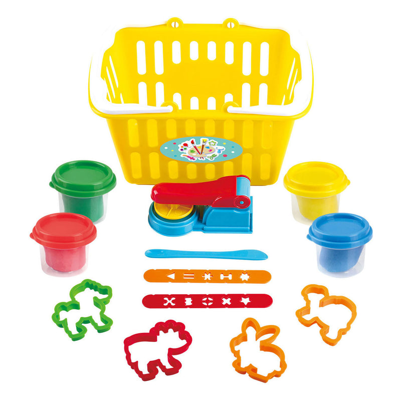Load image into Gallery viewer, Playgo kleiset in winkelmand - 4 kleipotjes