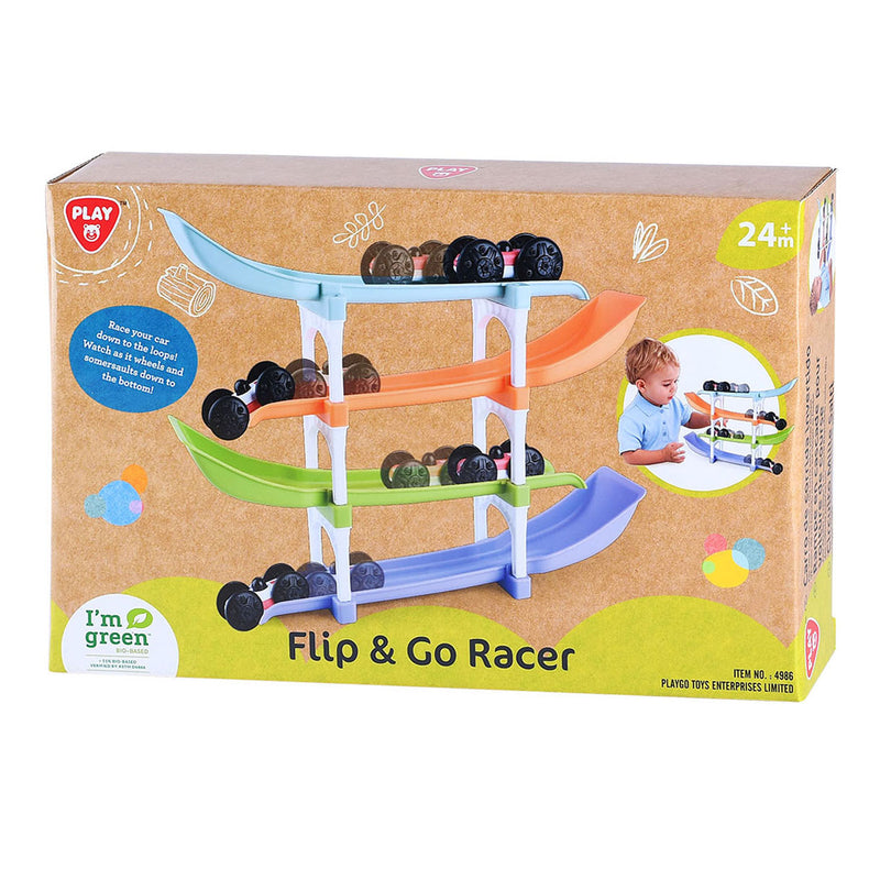 Afbeelding laden in galerijviewer, Playgo biobased flip en go autoracebaan - 11dlg.