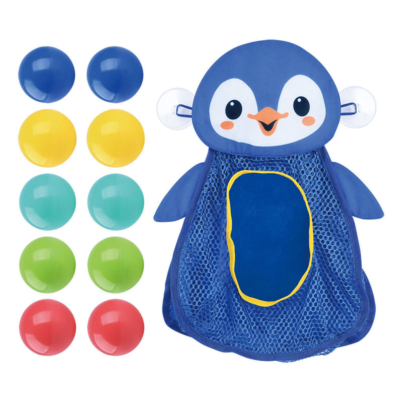 Chargez l'image dans la visionneuse de la galerie, Playgo badspeelgoed opberger pinguin met ballen - 11dlg.