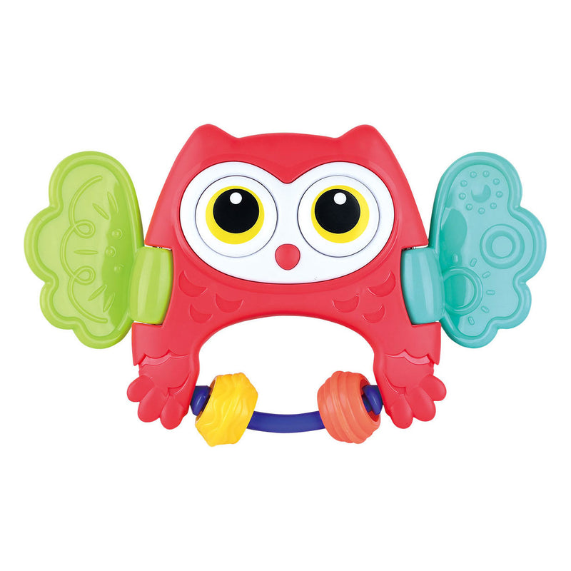 Load image into Gallery viewer, Playgo peekaboo uil rammelaar rood