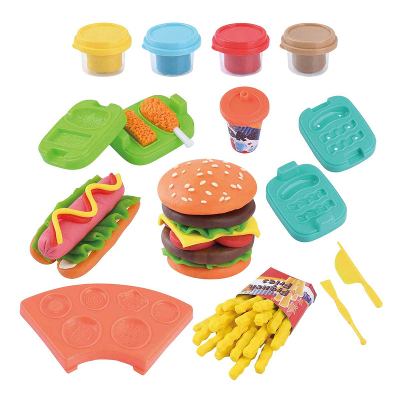 Load image into Gallery viewer, Playgo hamburger kleiset - 4 kleipotjes