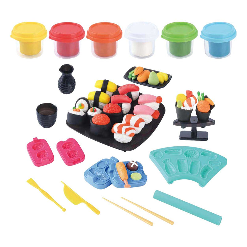 Chargez l'image dans la visionneuse de la galerie, Playgo klei speelgoed sushi set met 6 potjes en accessoires.