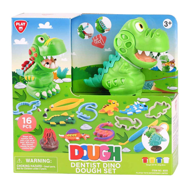 Load image into Gallery viewer, Playgo dino tandarts kleiset - 4 kleipotjes