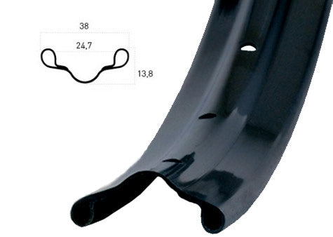 Load image into Gallery viewer, Ryde Velg Westwood V38 635 x 24C aluminium 36 gaats 14G zwart