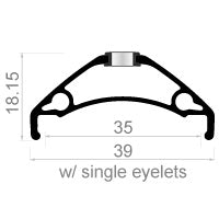 Load image into Gallery viewer, Rodi Velg TRYP 35 27.5 584 x 35C aluminium 32 gaats disc zwart