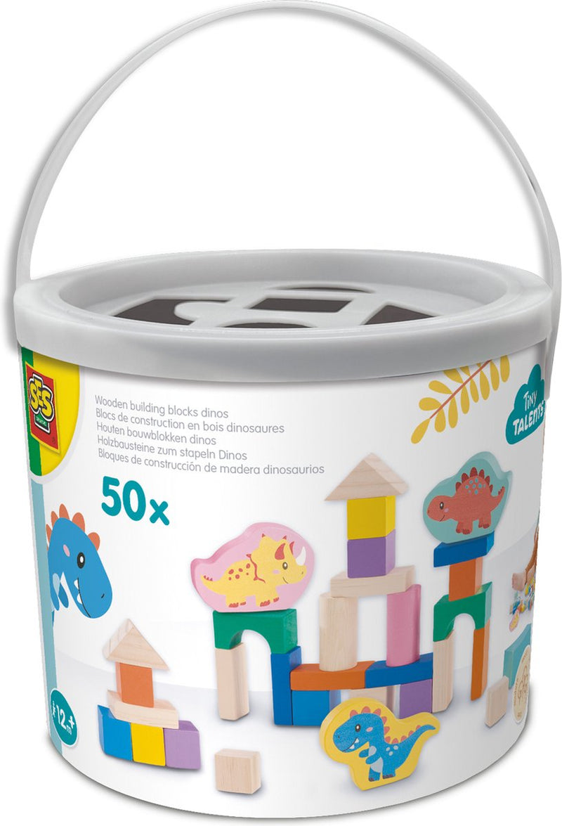 Afbeelding laden in galerijviewer, Ses creative ses houten bouwblokken dino's, 50st.