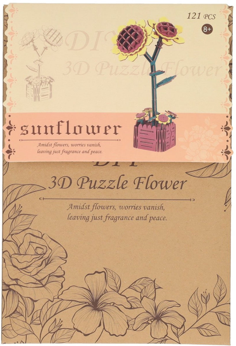 Afbeelding laden in galerijviewer, Lobbes speelgoed bv lobbes houten bouwpakket zonnebloemen 3d - creatief speelgoed 121dlg.