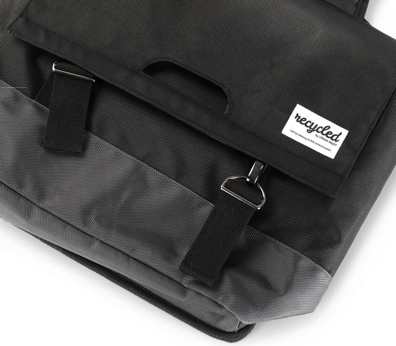 Load image into Gallery viewer, Urban Proof Dubbele Fietstas 55L Zwart Grijs - Gerecycled RPET