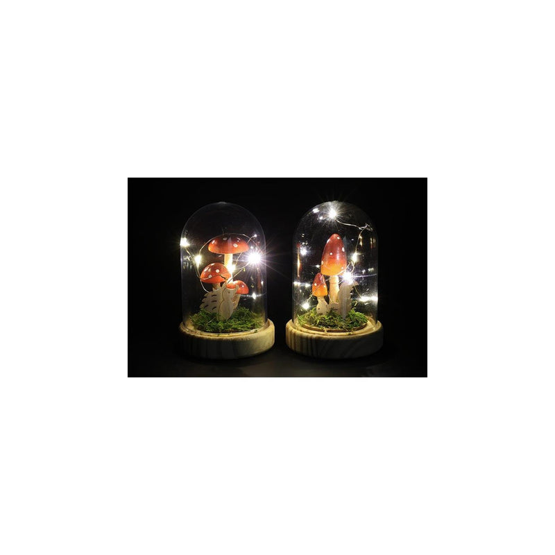 Afbeelding laden in galerijviewer, Countryfield stolp paddenstoel led ditta naturel hout ø9,5xh13,5cm