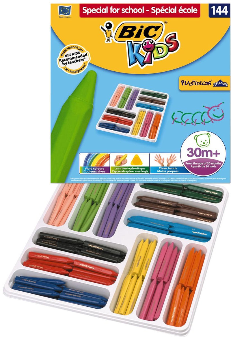 Afbeelding laden in galerijviewer, Bic kids plastidecor triangle kleurkrijt, 144st.