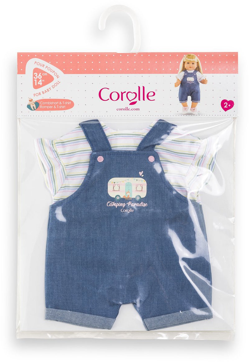 Afbeelding laden in galerijviewer, Corolle poppen jeans overall met t-shirt kleine ontdekker - 36cm