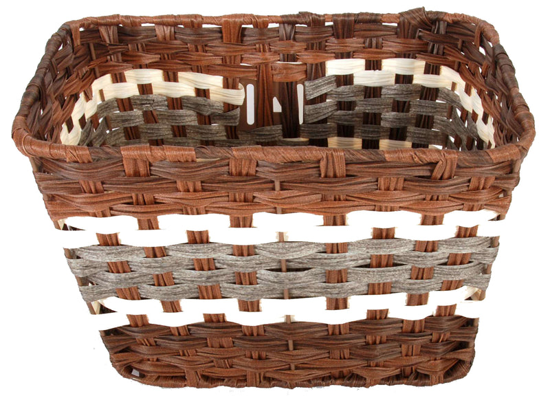 Load image into Gallery viewer, Volare Gevlochten rieten fietsmand L 36 x 27 x 21cm donkerbruin