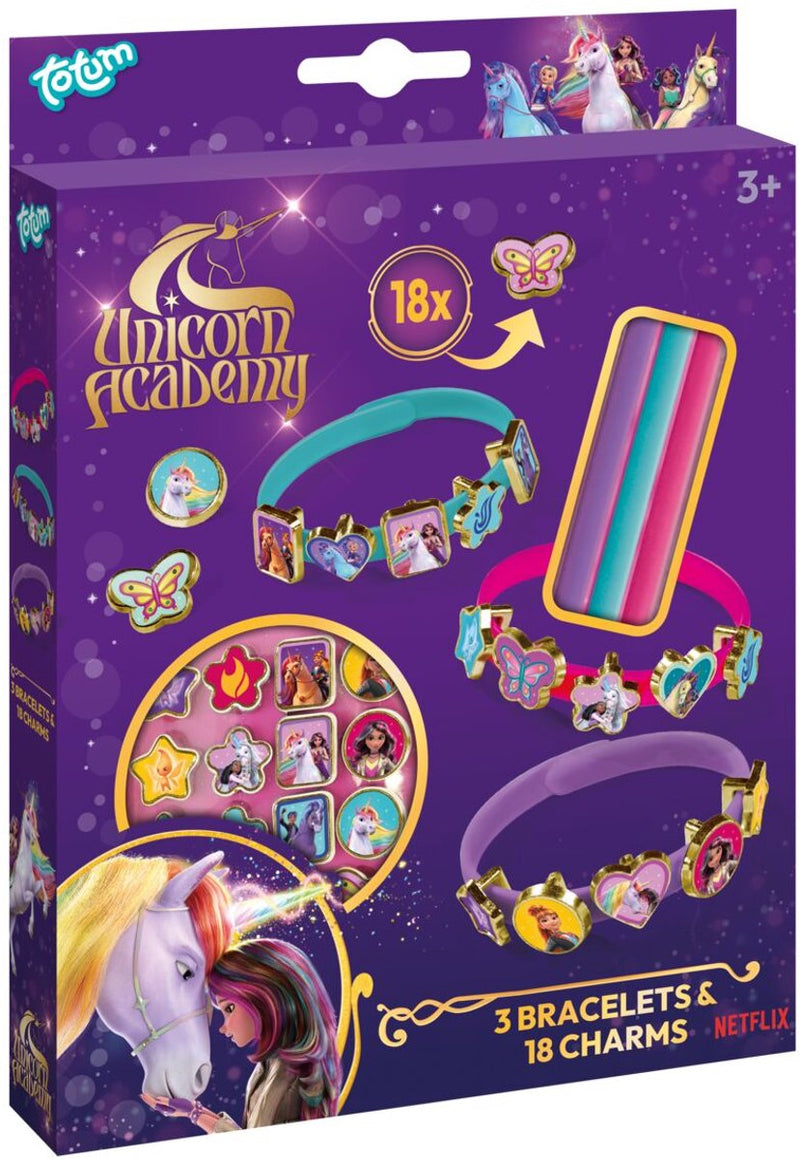 ギャラリービューアに画像をロードする, Totum unicorn academy speelgoed 3 schuif armbandjes maken met 18 bedels - speelgoed meisjes vanaf 3 jaar - cadeau tip
