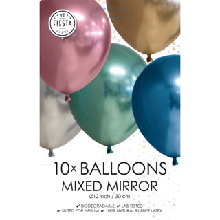 Cargue la imagen en el visor de la galería, Chrome ballonnen assorti 10 stuks 30 cm | 6 stuks
