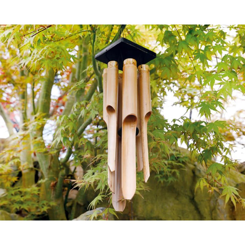 Afbeelding laden in galerijviewer, Decoris windgong hout bamboe l13-h85cm