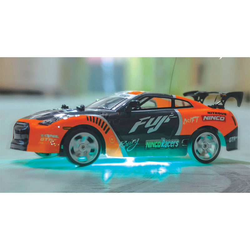 Laden Sie das Bild in Galerie -Viewer, Ninco Ninco RC Fuji Driftauto + Licht 1:18 Oranje Zwart