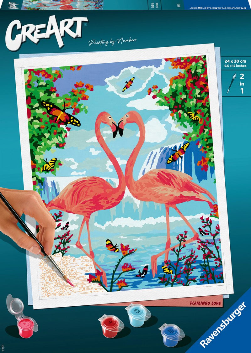 ギャラリービューアに画像をロードする, Ravensburger schilderen op nummer ravensburger creart schilderen op nummer - flamingo love