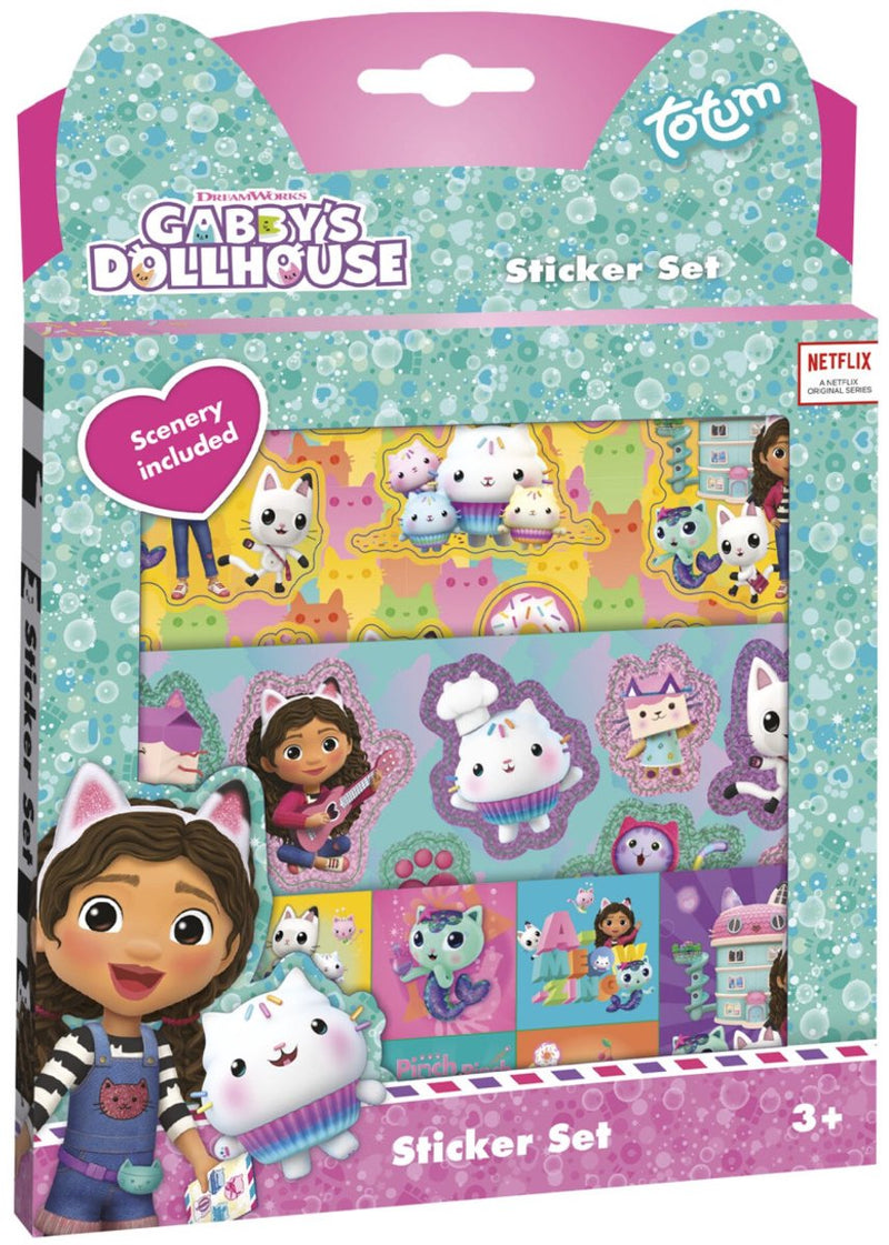 Afbeelding laden in galerijviewer, Totum gabby’s poppenhuis stickerset 3 vellen stickers met speeldecor - gabby’s dollhouse - creatief speelgoed meisjes vanaf 3 jaar