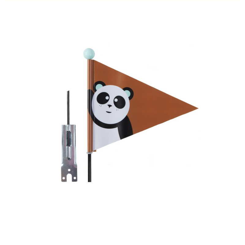 Load image into Gallery viewer, Beveiligingsvlag Pexkids Panda Braun met een Panda -print