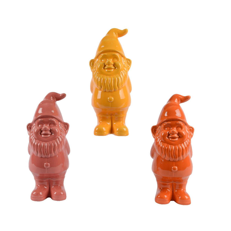 Afbeelding laden in galerijviewer, Decoris gnoom keramiek 10x9.5x25cm oranje tinten