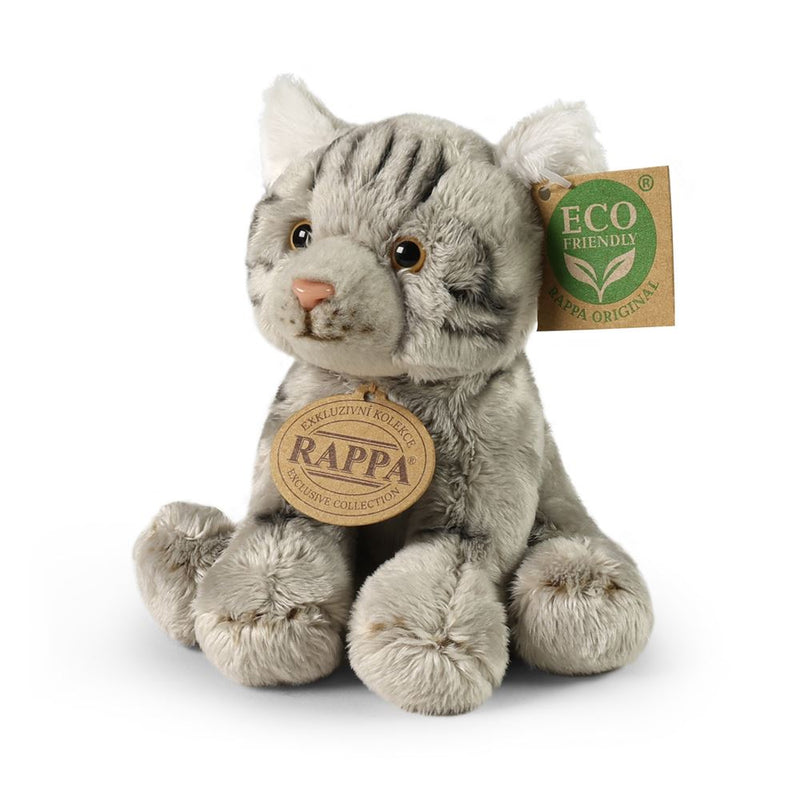 Afbeelding laden in galerijviewer, Pluche grijze kat 14 cm eco-friendly