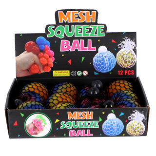 ギャラリービューアに画像をロードする, Fidget squeeze bal regenboog mesh 6 cm | 12 stuks