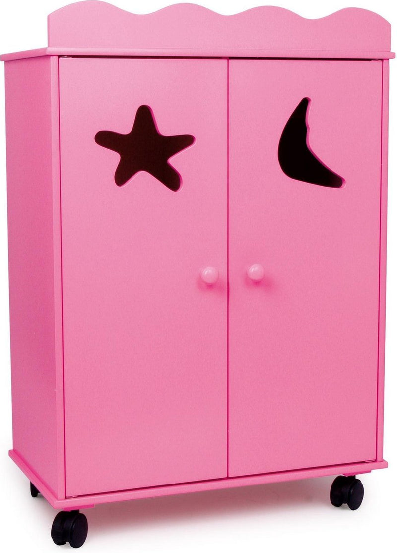 Afbeelding laden in galerijviewer, Small foot - houten poppen kledingkast roze