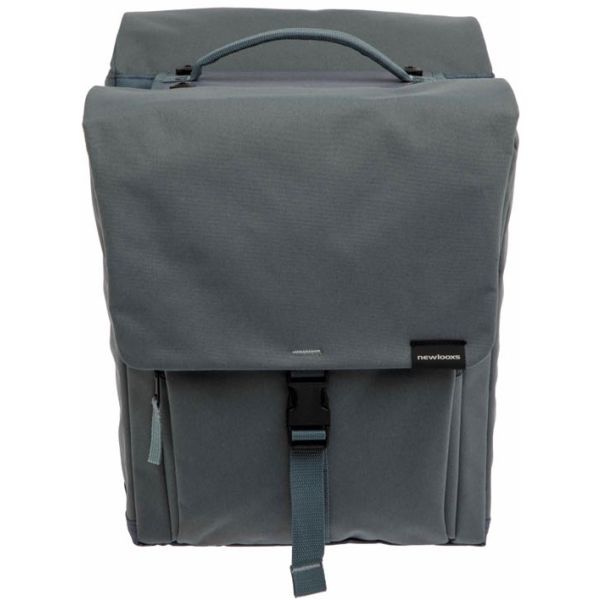 Afbeelding laden in galerijviewer, Burgers - new looxs new looxs ® tulum double mik - dubbele fietstas - 100% gerecycled polyester - geschikt voor elektrische fietsen - voor mik-bagagedrager - afneembare fietstas - 32 liter - grey-green