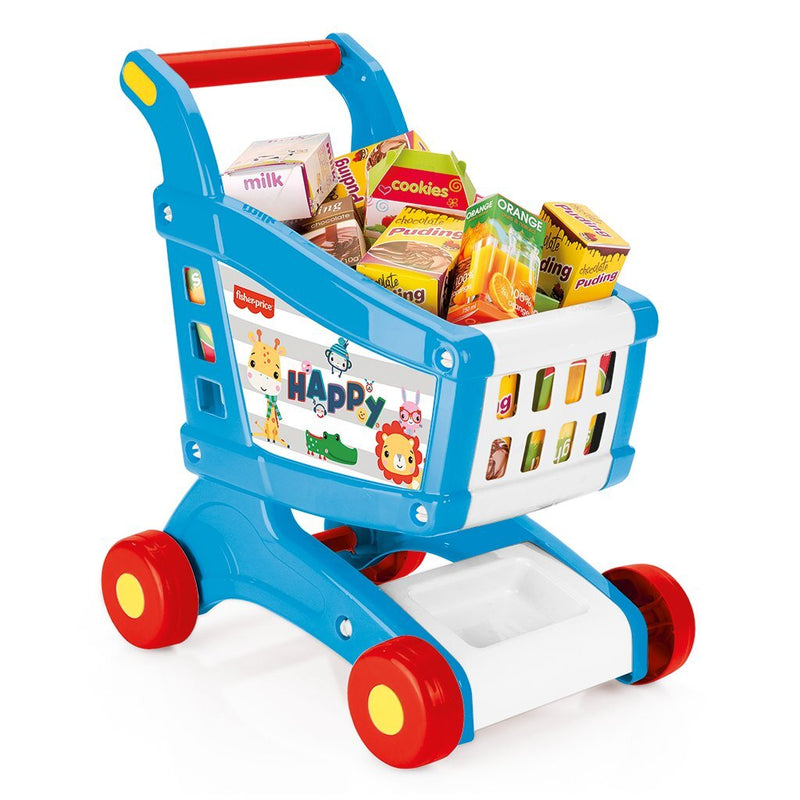 Chargez l'image dans la visionneuse de la galerie, Dolu fisher price boodschappenkar + accessoires wit blauw rood