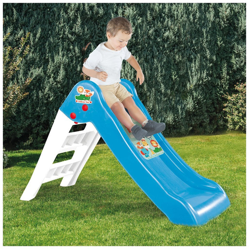 Load image into Gallery viewer, Dolu fisher price glijbaan 70x111x47 cm blauw wit